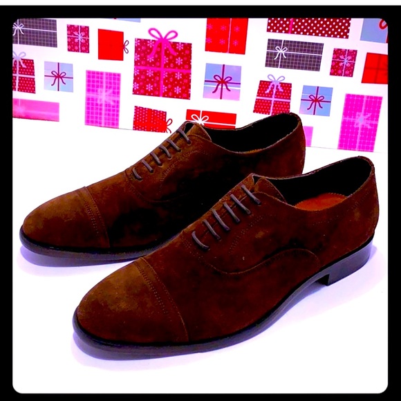 NWOT/ NEW Zara Man Cognac Suede Oxford Shoes: 8.5 - Picture 2 of 9